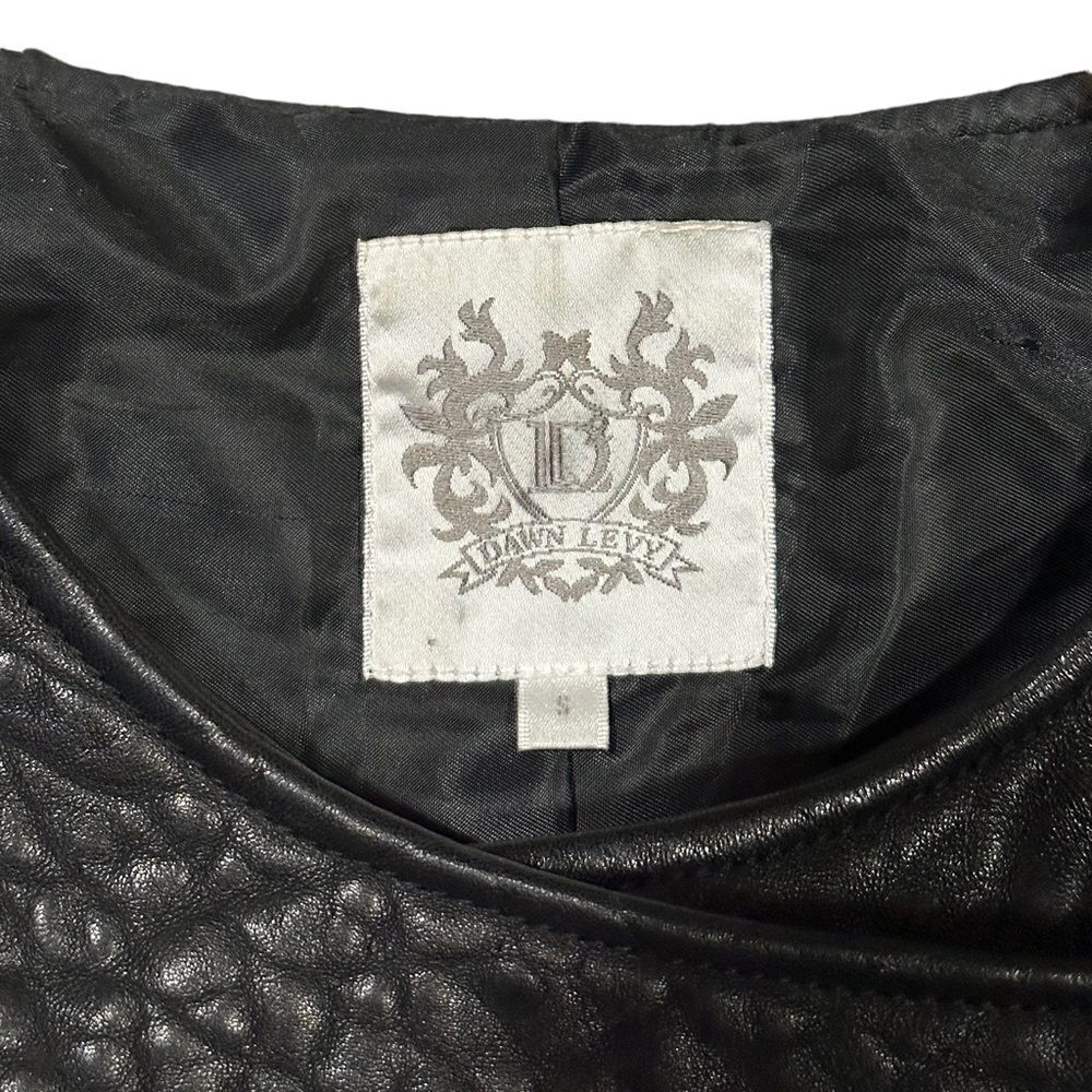 Dawn Levy Black Quilted Genuine Leather Moto Jacket Size Small - Picture 3 of 8